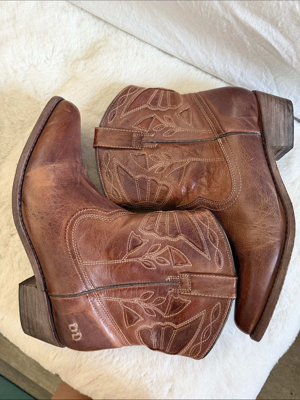 Bed Stu Cobbler Filly II Western‎ Ankle Boots Leather Pull On  Women's Sz. 8 - Picture 2 of 16